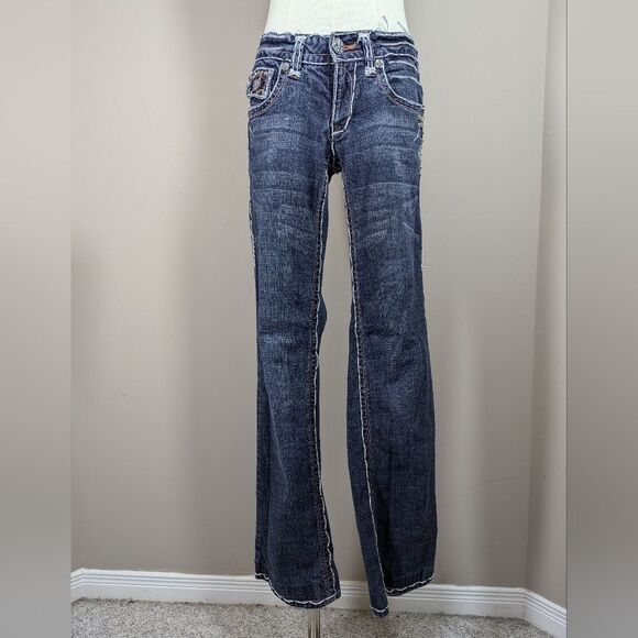 Laguna Beach Bootcut Jeans – Sz 28 Low Rise Studded Pockets Y2K - Picture 1 of 13